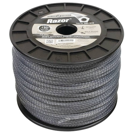 Stens New 380-946 Razor Trimmer Line For Approximate Length 656 Ft. Color Gray, Diameter 0.130 In. 380-946